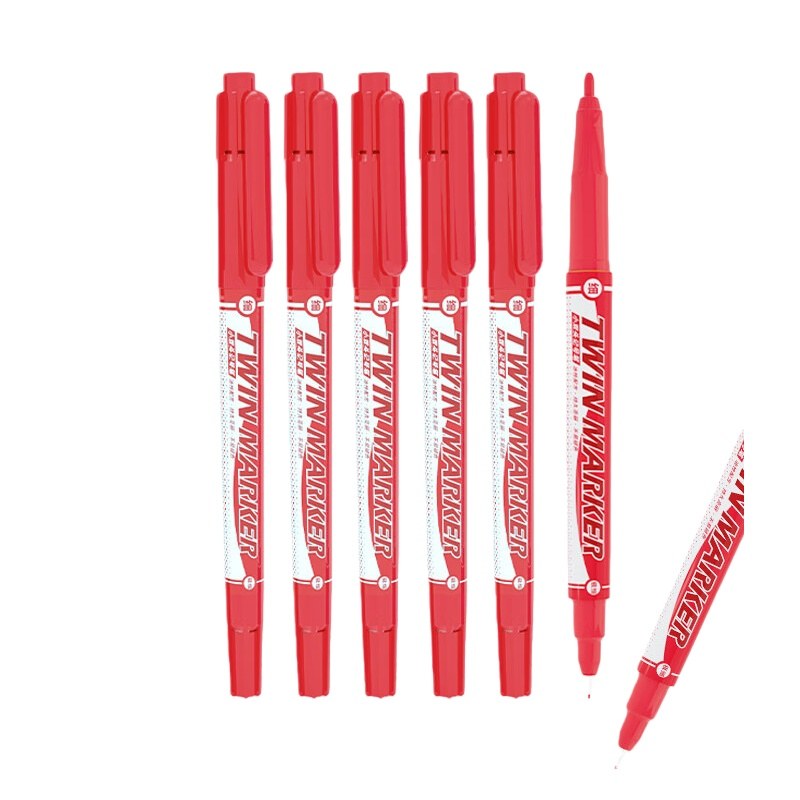 晨光（M&G） XPMV7403 美新小双头记号笔 细头1.0mm/极细头0.5mm （单位：支） 红色