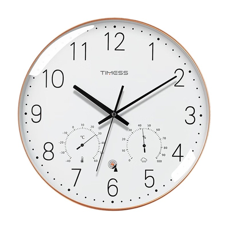 TIMESS p12d-3 简约挂钟 30cm （单位：个） 玫瑰金边白