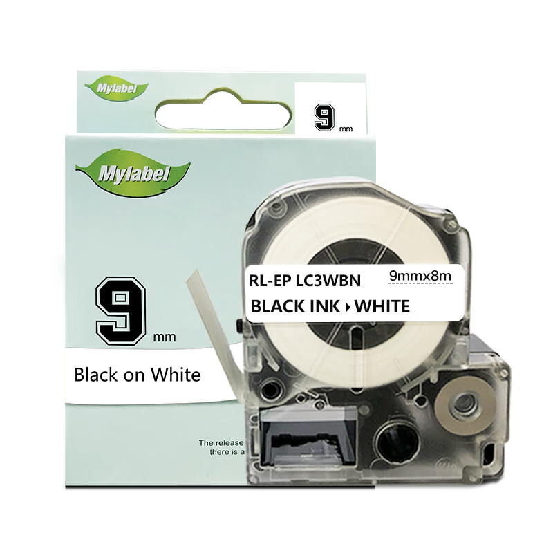 艾洁（AJ） LK-3WBN 标签色带 9mm*8m （单位：个） 适用EPSONLW300/LW400/LW700/LW600P 白底黑字
