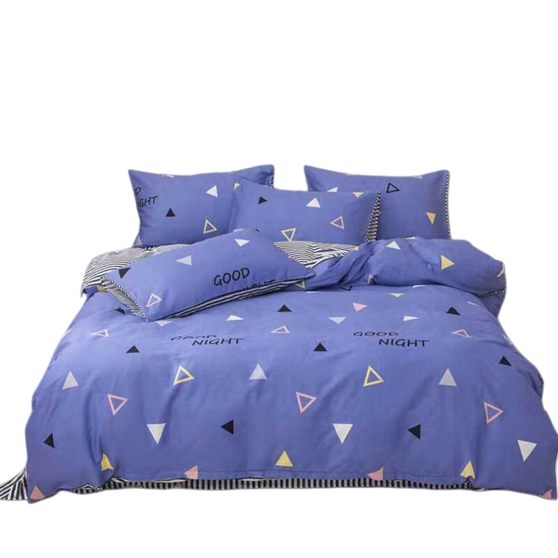 安居先森 C1373 40支纱高支高密全棉印花双人床四件套 被套200*230cm/床单230*230cm/枕套48*74cm*2 （单位：套） 蓝色