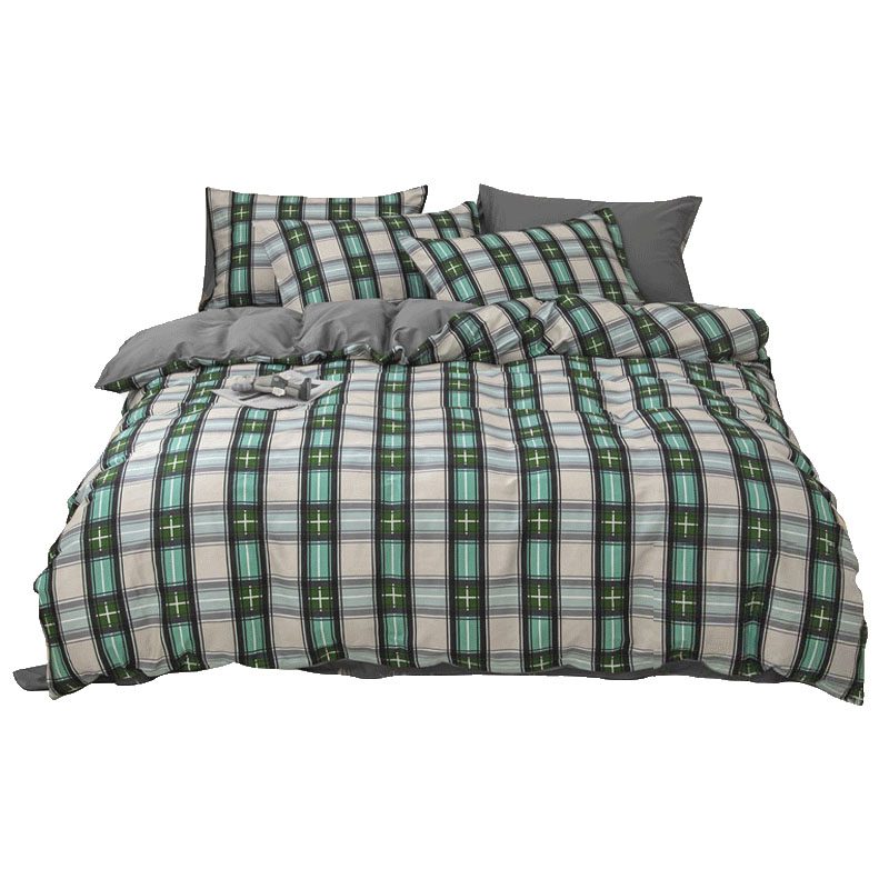 安居先森 D1383 40支纱高支高密全棉印花单人床三件套 被套150*200cm/床单160*230cm/枕套48*74cm*1 （单位：套） 绿色