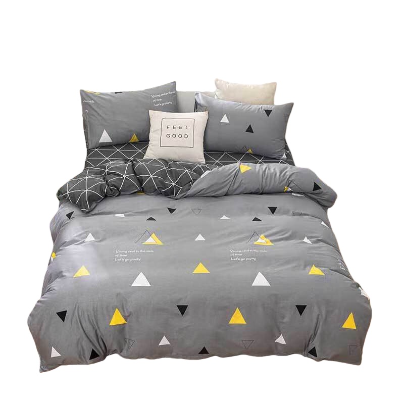 安居先森 D1393 40支纱高支高密全棉印花单人床三件套 被套150*200cm/床单160*230cm/枕套48*74cm*1 （单位：套） 灰色