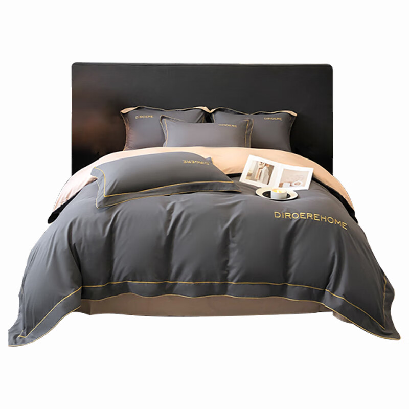 安居先森 D1506 卡帝亚活性精梳棉印花单人床三件套 床罩150*200cm/床单120*230cm/枕套48*74cm*1 （单位：套） 灰色