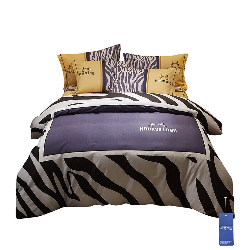 安居先森 D1595 焕彩喷气全棉印花单人床三件套 被套160*210cm/床单180*230cm/枕套48*74cm*1 （单位：套） 紫色