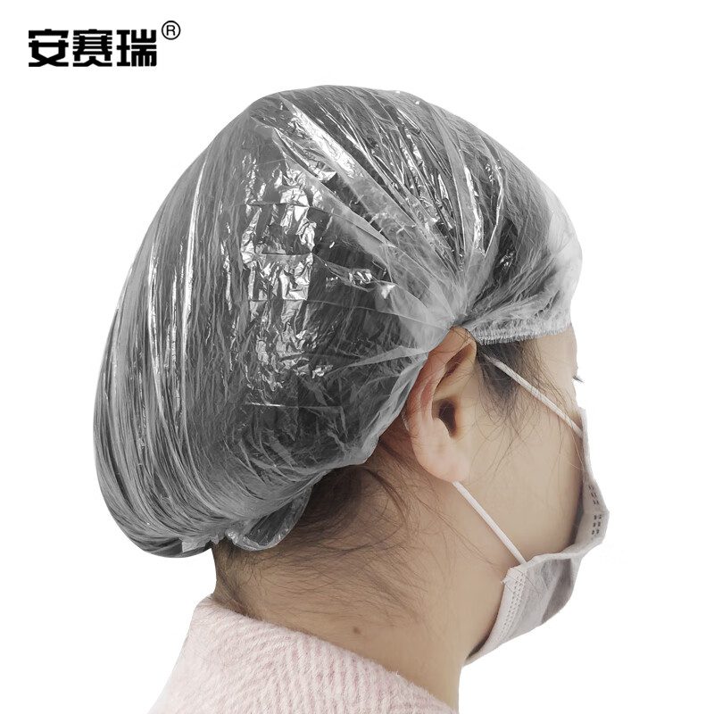 安赛瑞 25279 一次性PE浴帽 均码 （单位：个） 白色