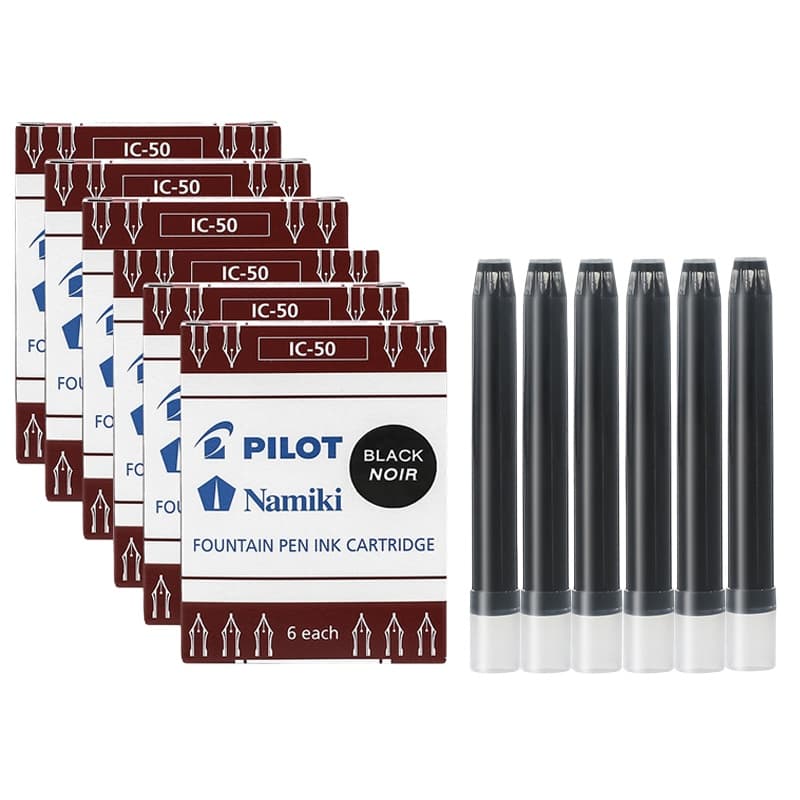 百乐（pilot） IC-50 一次性墨水胆钢笔墨囊 6支/盒 （单位：盒） 黑色