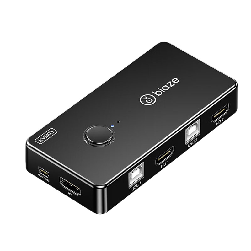 毕亚兹（BIAZE） KVM03 HDMI KVM切换器二进一出切屏器2.0版 115.7*57.4*20mm （单位：根） 黑色