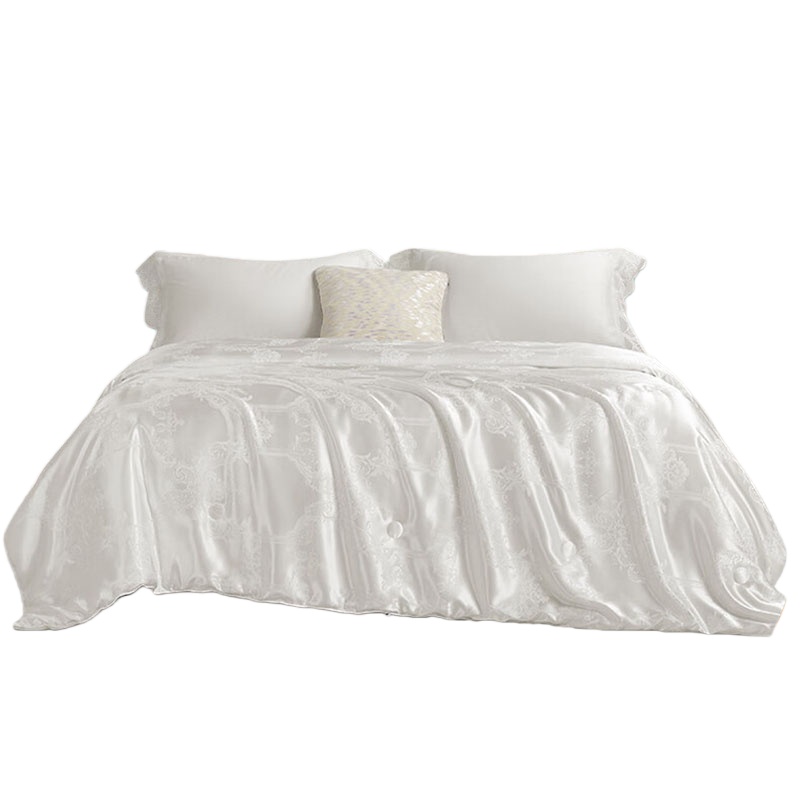 博洋家纺（BEYOND） 洛菲系列 抑菌100%蚕丝双人提花中长丝加厚冬被 200*230cm （单位：条） 白色