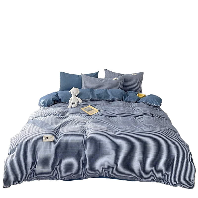 博洋（BEYOND） WT902407003A 全棉四件套 被套200*230cm/床单230*245cm/枕套48*74cm*2 （单位：套） 蓝颂印象