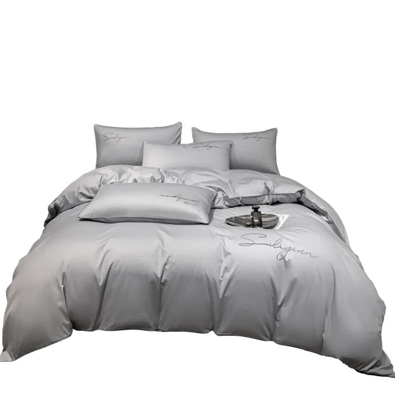 博洋（BEYOND） WT902407007B 全棉绣花四件套 被套220*240cm/床单230*245cm/枕套48*74cm*2 （单位：套） 暮云