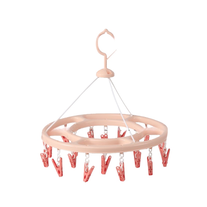 茶花（CHAHUA） 0711 圆形晾衣架 直径38.2cm 18夹 （单位：个） 粉色