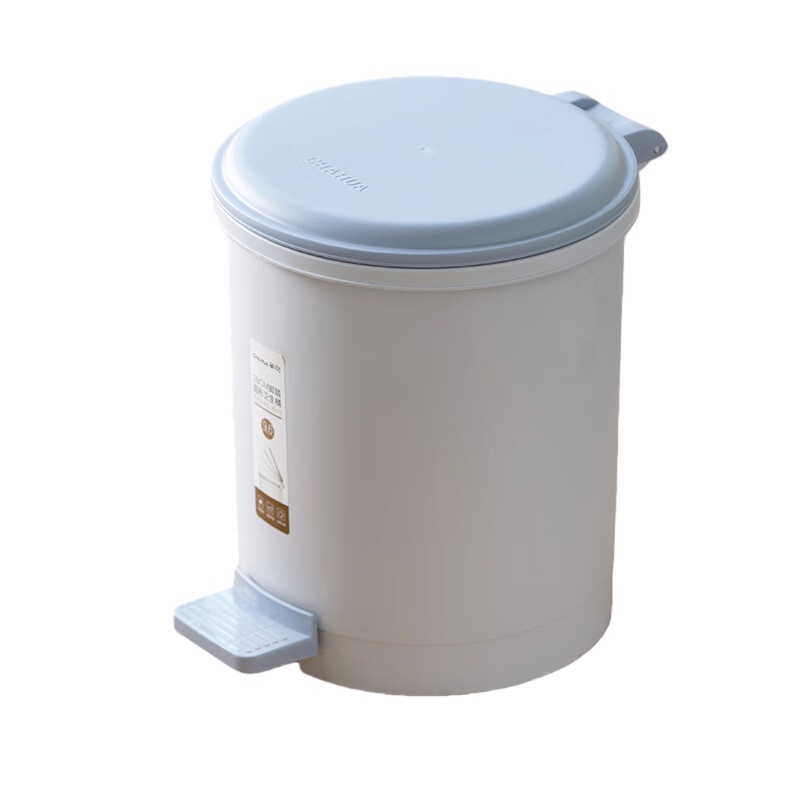 茶花（CHAHUA） 1501 圆型脚踏垃圾桶 9.6L （单位：个） 浅蓝色