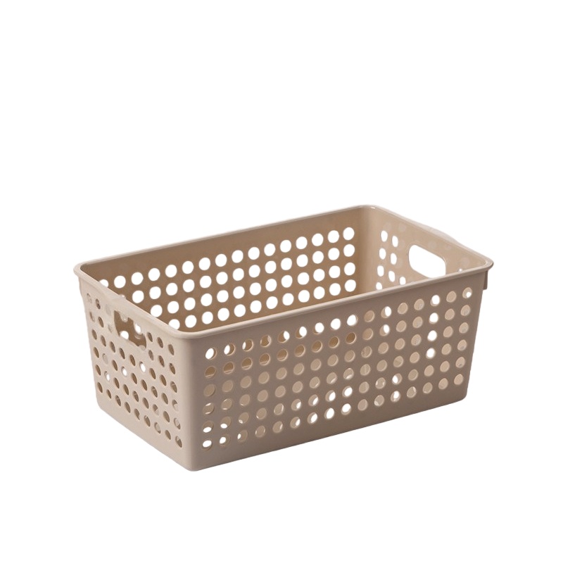 茶花（CHAHUA） 2897 圆点收纳筐 17.5*30.3*11cm （单位：个） 灰黄色