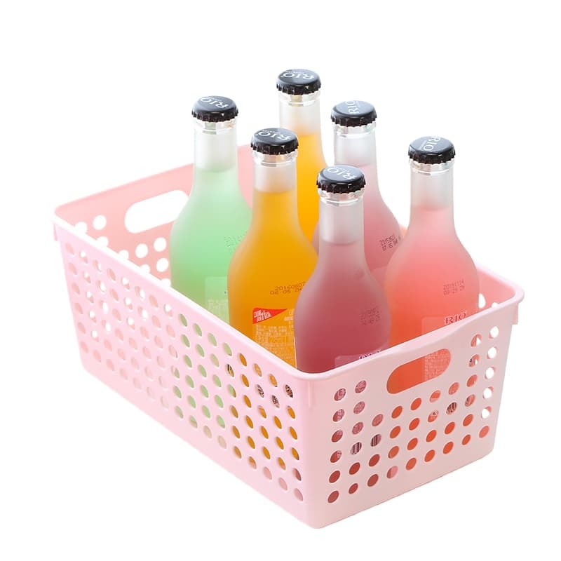 茶花（CHAHUA） 2898 圆点收纳筐 12.4*30.3*14cm （单位：个） 粉色