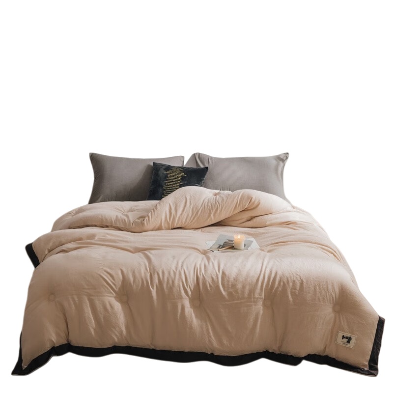 婵思 BZGLFS2000292 素色水洗棉冬被 200*230cm/填充物4.5斤 （单位：床） 咖色