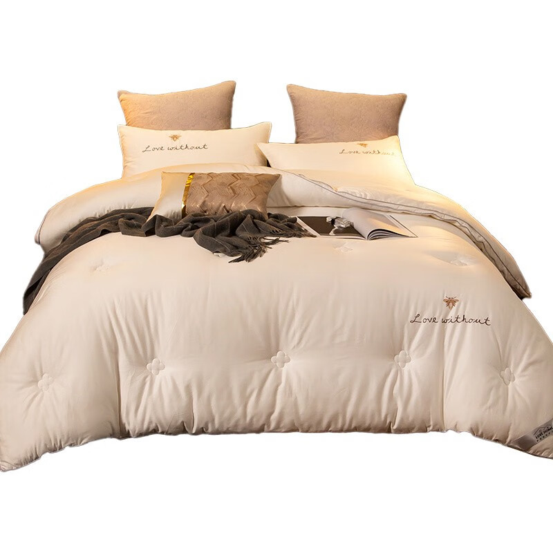 婵思 BZGTDC2000326 全棉喷气绣花秋冬被 200*230cm/总重约5斤 （单位：床） 纯蜜白