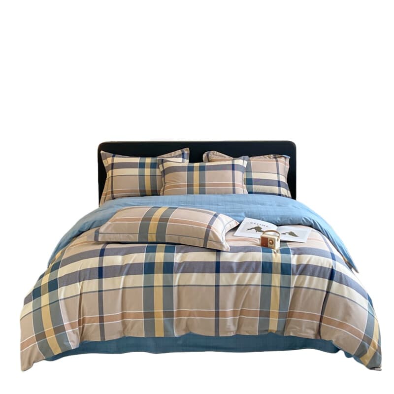 婵思 CMB0230182 全棉斜纹加密条格四件套 200*230cm （单位：套） 曼雷诗