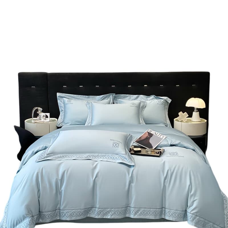 婵思 TJ0KL02000430 布拉格澳棉纯色拼色四件套 200*230cm （单位：套） 青春蓝