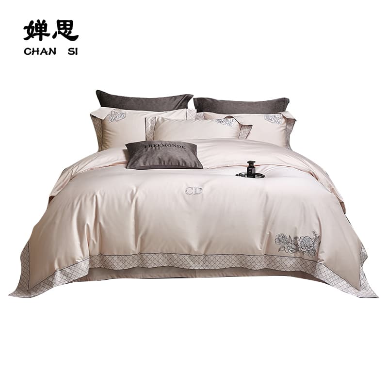 婵思 TJGQX02000573 100支澳棉磨毛绣花床上四件套 220*240cm （单位：套） 格桑