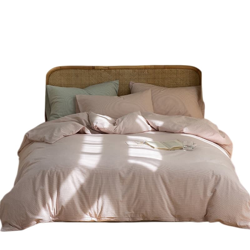 婵思 TJGSXM2000541 水洗棉纯棉条纹床上四件套 220*240cm （单位：套） 粉白细条纹