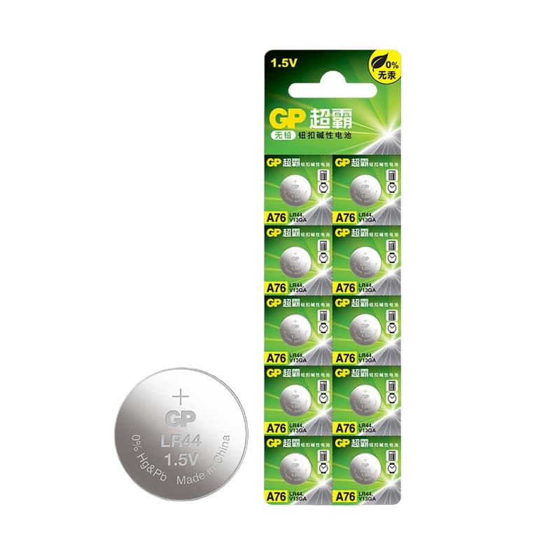 超霸（GP） A76/LR44 纽扣电池 10粒/卡 （单位：卡）