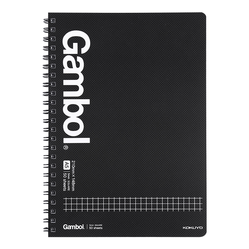 国誉（KOKUYO） WCN-GTN3553 双螺旋线圈 笔记本 5mm方格 A5 50张/本 4本/包 （单位：包） 黑色