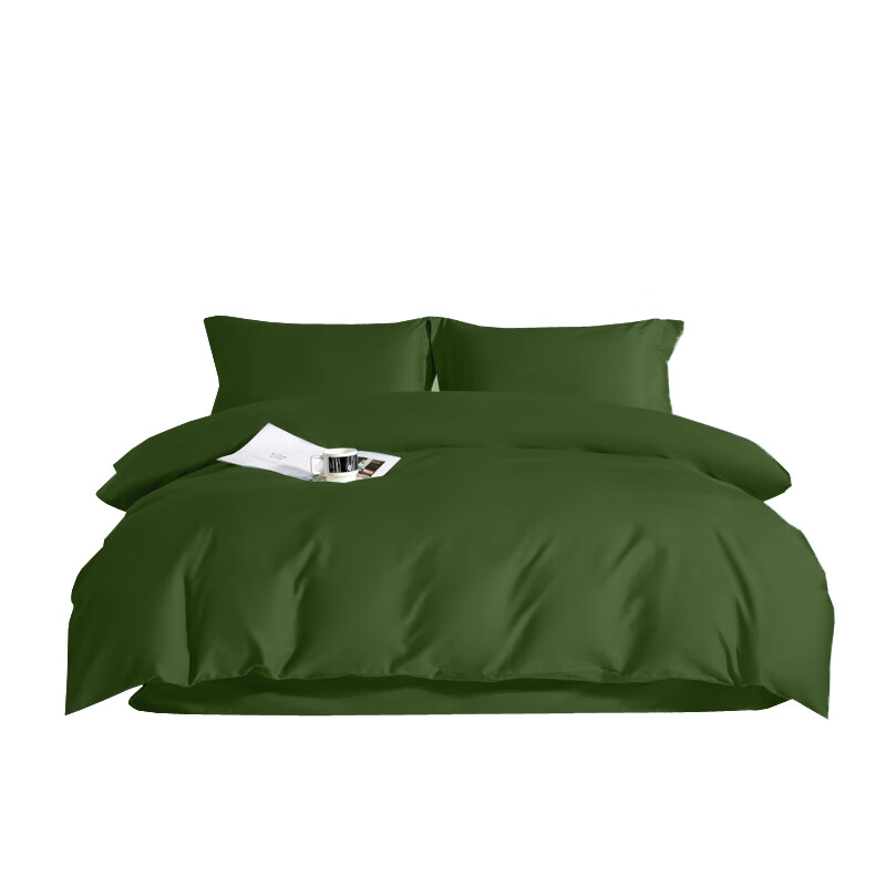 汉司家纺 全棉印花 都市生活系列床上三件套 150*200cm （单位：套） 军绿色
