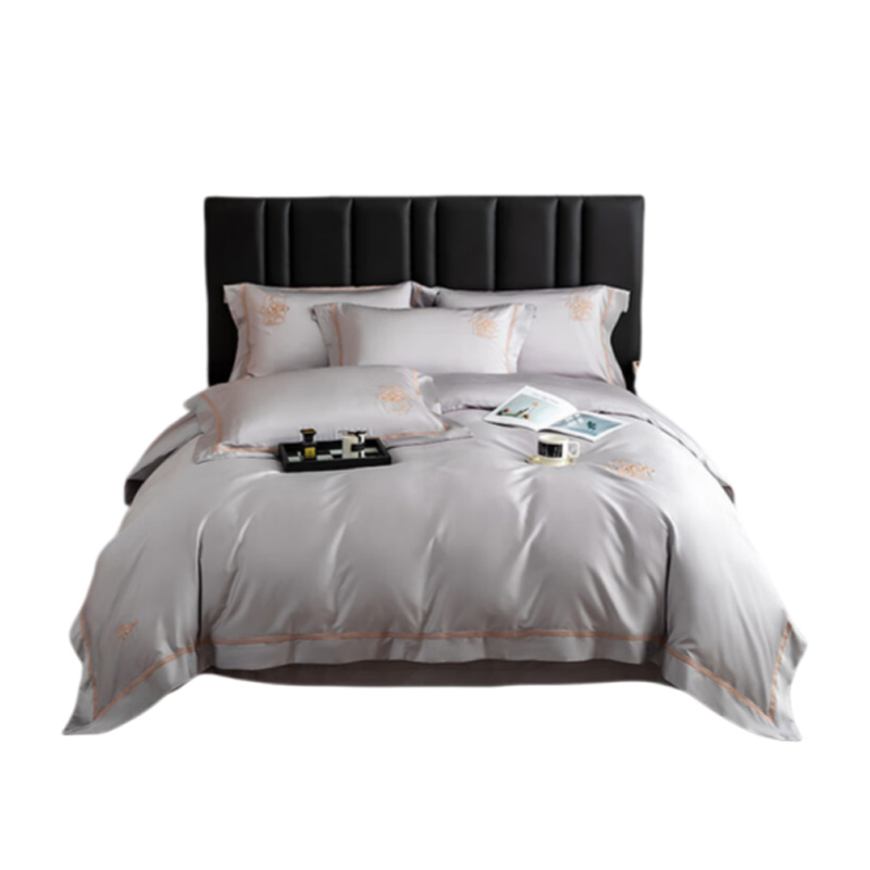 汉司家纺 丝滑裸感 天丝棉蕾拉款床上三件套 150*200cm （单位：套） 银灰