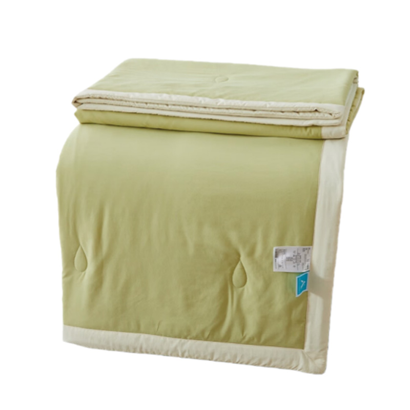汉司家纺 亲肤炫彩 夏被 200*230cm （单位：床） 夏日荷绿浅香蕉色