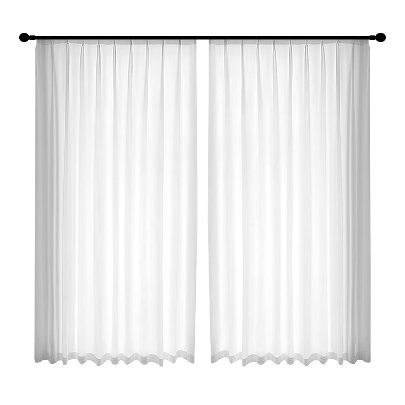 汉司家纺 HANSI-90 简约现代纯色遮光纱帘 1m*0.25 （单位：个） 白色