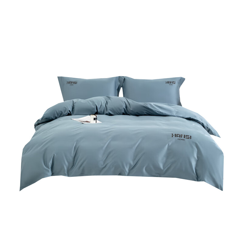 汉司家纺 纯色 全棉刺绣贡缎60S被套 200*230cm （单位：条） 海清色