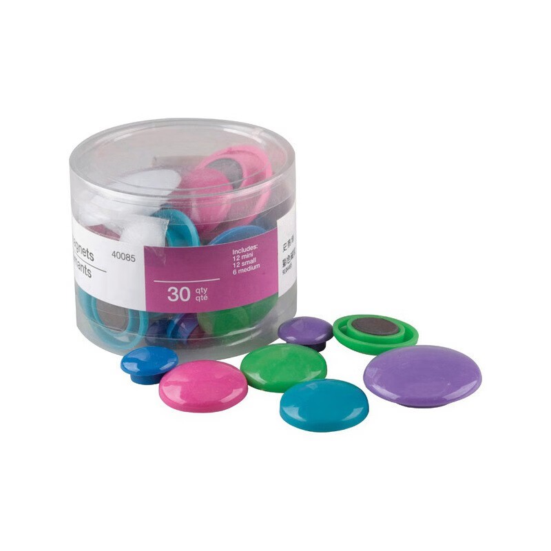 史泰博 40085 白板专用磁钉 30mm-20mm 30个/桶 （单位：桶） 彩色