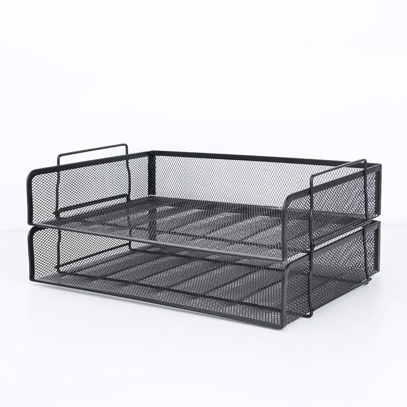 史泰博 LD01-118-1 叠加丝网文件盘 A4   2个/套 （单位：套） 黑色