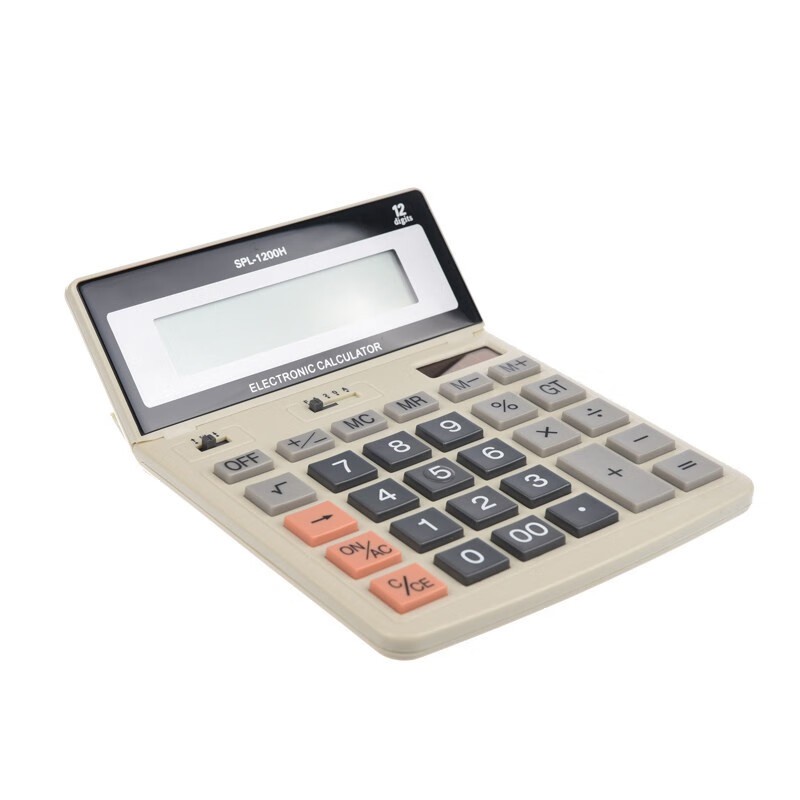 史泰博 SPL-1200H 双电源可调节显示屏中型计算器 12位 （单位：台） 金色