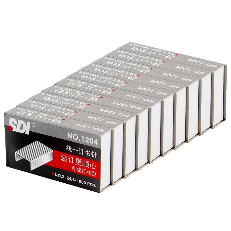 手牌（SDI） 1204 订书钉 12号24/6统一型 1000枚/盒 10盒/包 （单位：包）