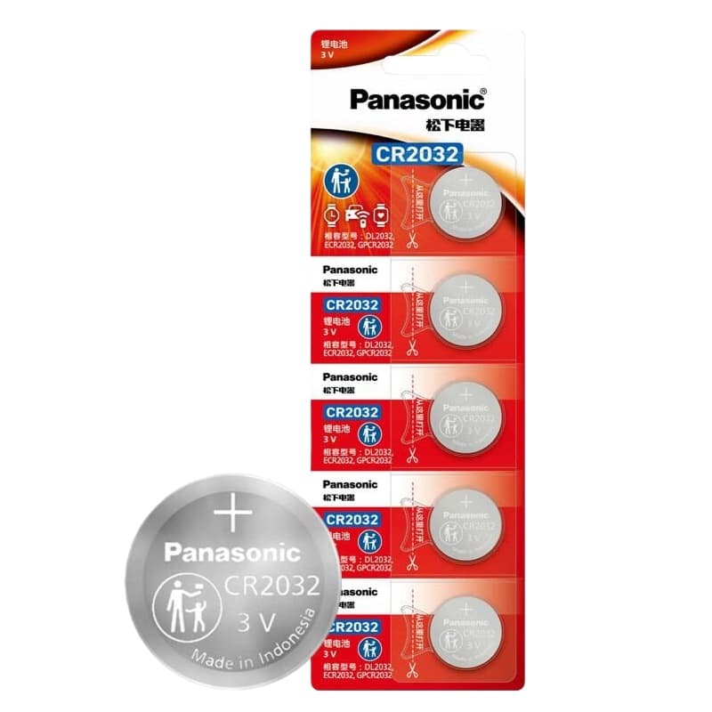 松下（Panasonic） CR2032 纽扣锂电池 5 个/卡 （单位：卡） 新老包装随机发货