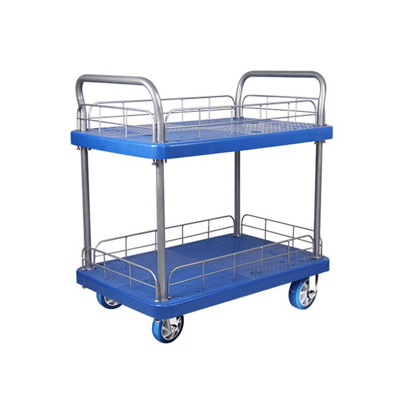 苏识 WSWL-48 双层护栏平板手推车 48*72cm通花轮 （单位：辆） 蓝色