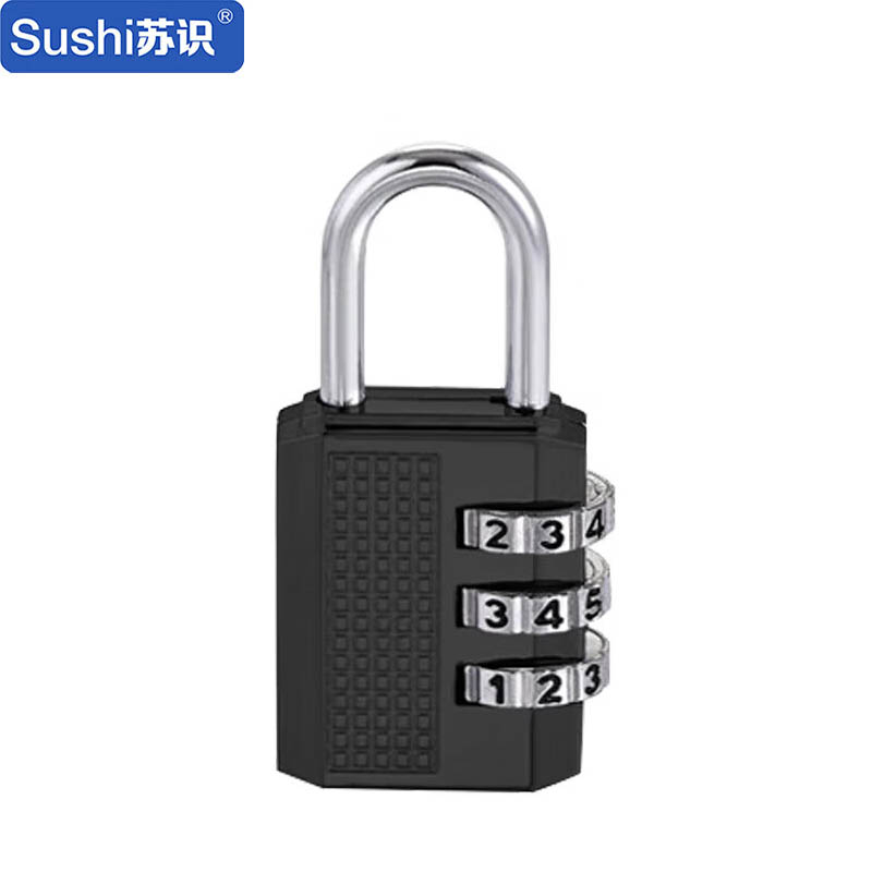 苏识 ZCA313 锌合金密码锁 三位密码 （单位：个） 黑色