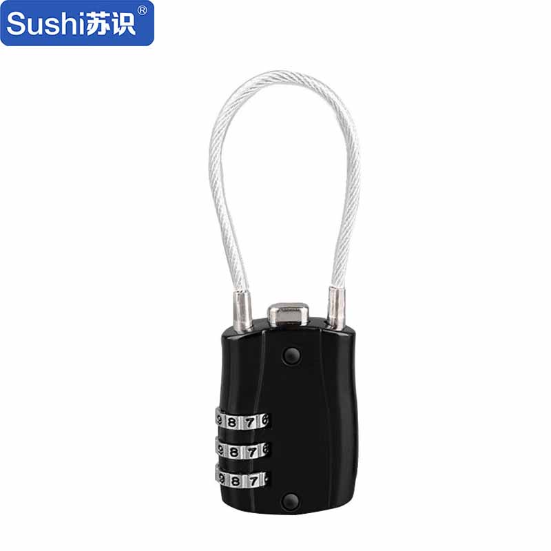 苏识 ZCL293 钢丝绳密码锁 圆形 （单位：个） 黑色