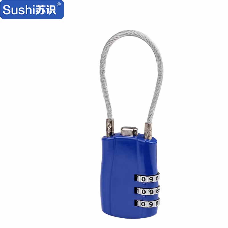 苏识 ZCL293 钢丝绳密码锁 圆形 （单位：个） 蓝色