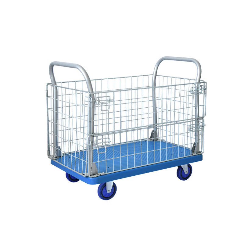 苏识 ZWG-60 网格平板手推车 60*90cm蓝弹轮 （单位：辆） 蓝色