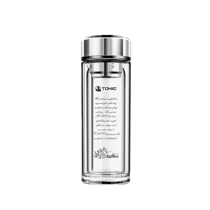 特美刻（TOMIC） TG9502G 双层玻璃杯 360ml （单位：个） 两款随机发货 本色