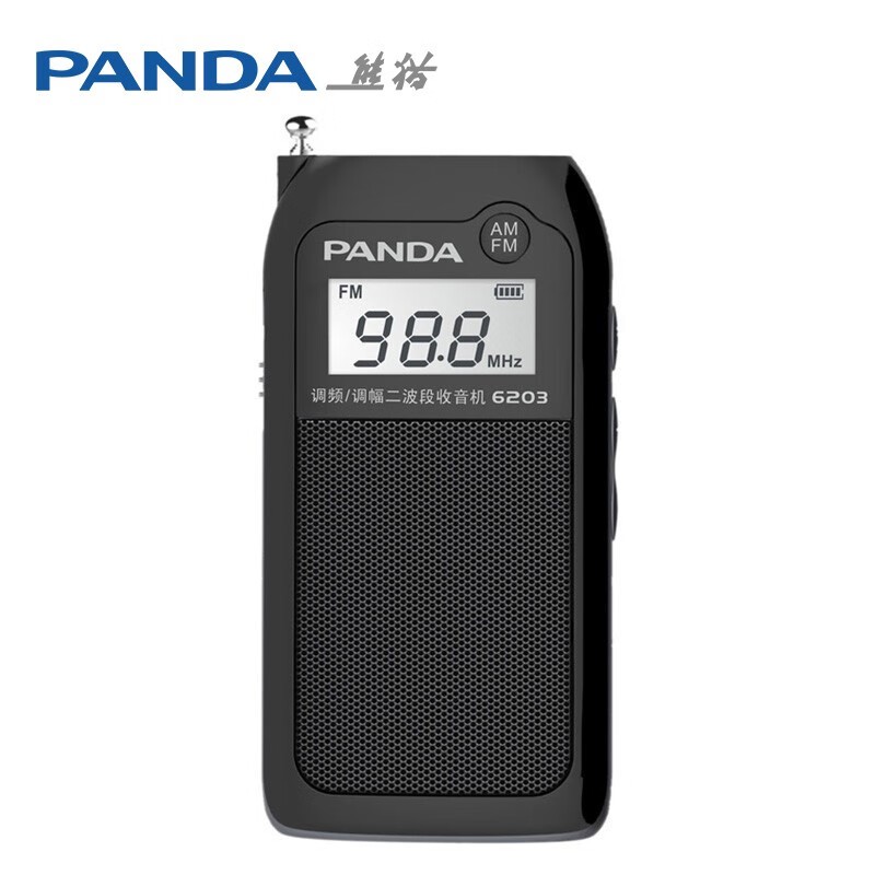 熊猫（PANDA） 6203 小型立体声收音机 3W （单位：台） 黑色