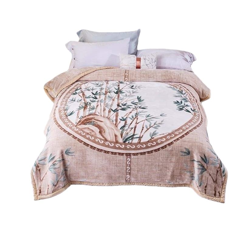 伊伊爱 Y01900008 新中式加厚长毛云毯 200*230cm （单位：件） 竹韵浅咖