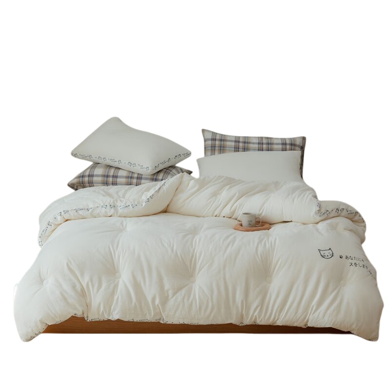 伊伊爱 BZ0BZF2100892 猫生活秋冬被 220*240cm （单位：条） 白色