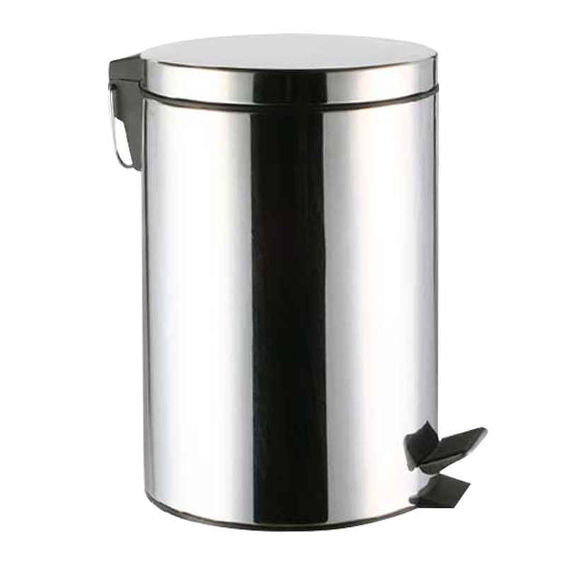 敏胤 L2012 不锈钢脚踏式垃圾桶 12L （单位：个） 银色
