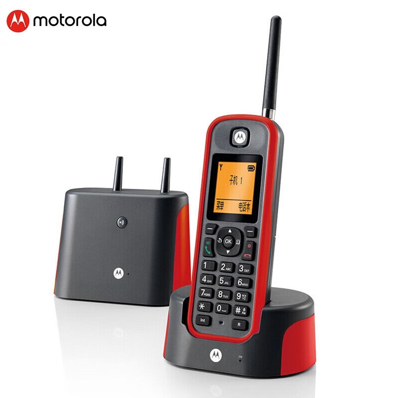 摩托罗拉(Motorola) O201C 无绳电话机 150小时待机 （单位：台） 红色