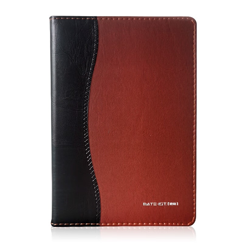 欧标（MATE-IST） A0859 拼色皮面笔记本 18K 100张 （单位：本） 黑棕
