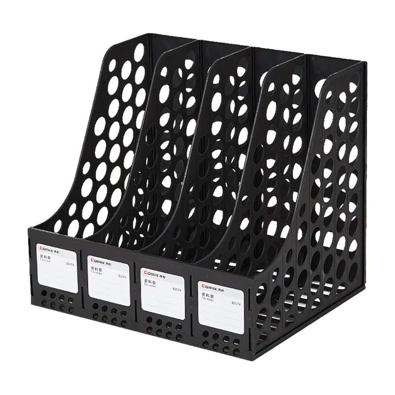 齐心（Comix） B2074 三格资料架 263*324*291mm （单位：个） 黑色