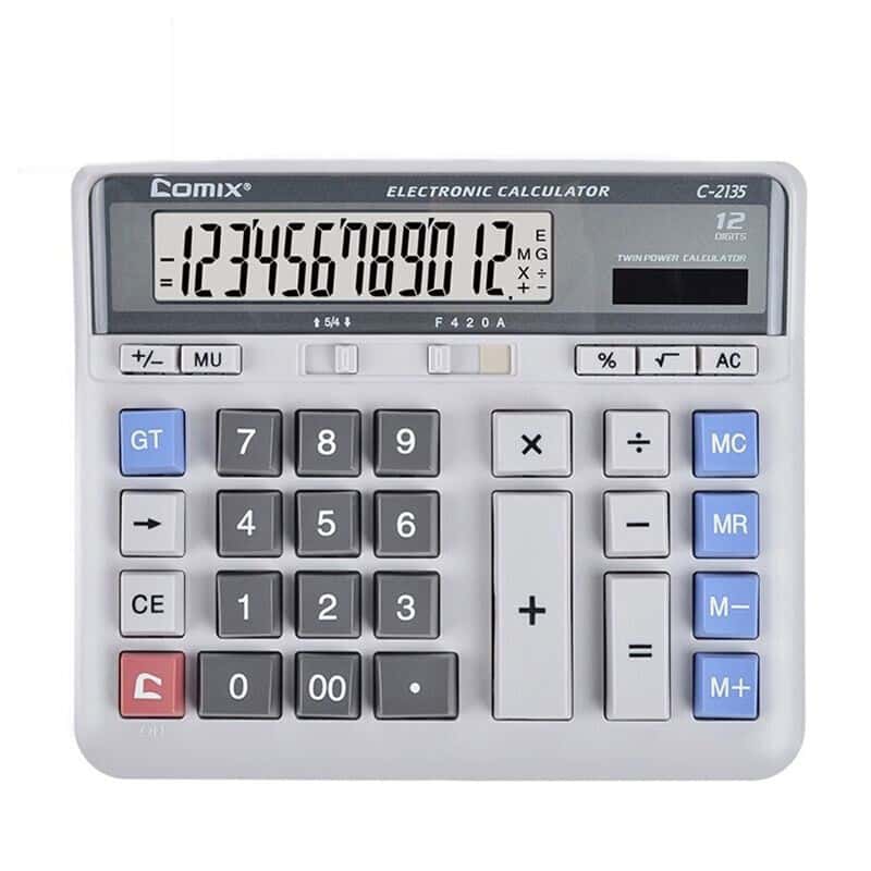 齐心（Comix） C-2135 舒适电脑按键计算器 12位 （单位：个） 白色
